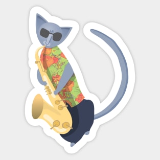 Sax Kitten Sticker